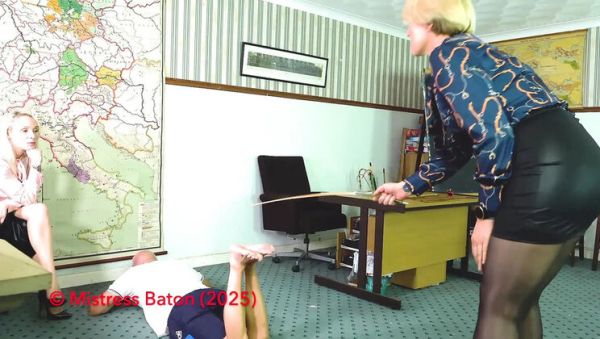 Two Blonde Teachers Punish Naughty College Boy with Foot Torture and Caning - porntry.com on systemporn.com