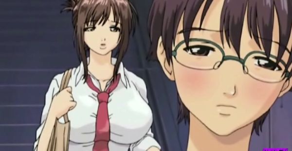 Teacher's big boobs bounce as she fingerbangs her eager student in a steamy hentai scene - alphaporno.com on systemporn.com