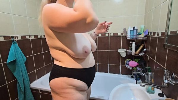 BBW Wife with Big Natural Tits Showers and Changes Panties – Real Amateur Moment - xxxfiles.com - Slovakia on systemporn.com