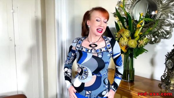 Horny MILF Red XXX Fingers Her Big Tits Alone at Home - xxxfiles.com - Britain on systemporn.com