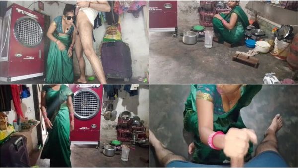 Desi Bhabhi Gives Handjob in Kitchen, Big Boobs Cumshot in Mouth Hindi Audio - porntry.com - India on systemporn.com