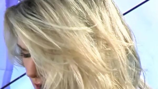 Blonde babe in black stockings teases and fingers herself outside - veryfreeporn.com on systemporn.com