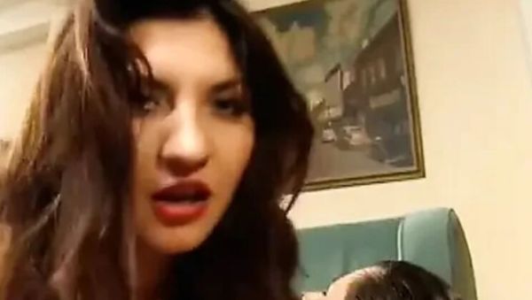 Busty Brunette Gets Double Penetrated on the Couch in Latex - veryfreeporn.com - Britain on systemporn.com