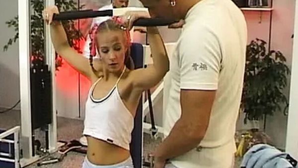 Petite blonde Steffanie Van Eckten rides two cocks in the gym - veryfreeporn.com - Germany on systemporn.com