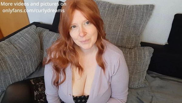Curvy Redhead MILF Slides Oil on Her Natural Big Tits - Imagine It's Your Hands - porntry.com - Britain - Germany on systemporn.com