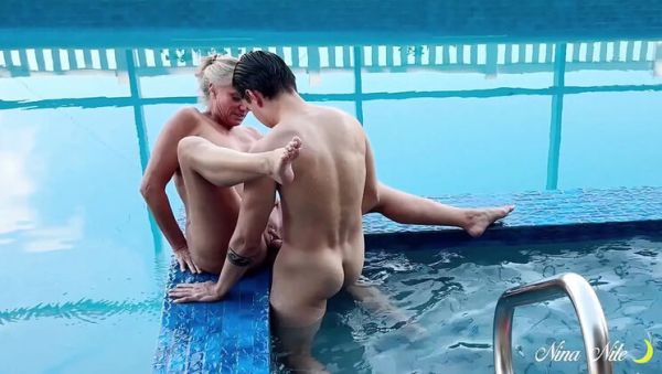 MILF Nina Nite Teaches Her Cub Poolside Moves With Big Natural Tits - veryfreeporn.com on systemporn.com