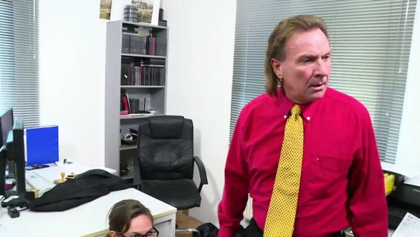 Big George's Hairy Brunette Secretary Gets Big Ass Sprayed With Cum - veryfreeporn.com on systemporn.com