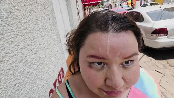 Thick Cum on My Face City Cumwalk with People Watching - porntry.com - Mexico - Spain on systemporn.com