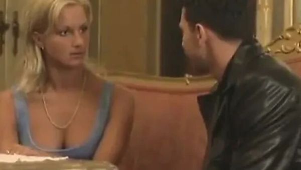 Blonde bitch sucks boy's juicy cock on couch - xxxfiles.com - Italy on systemporn.com