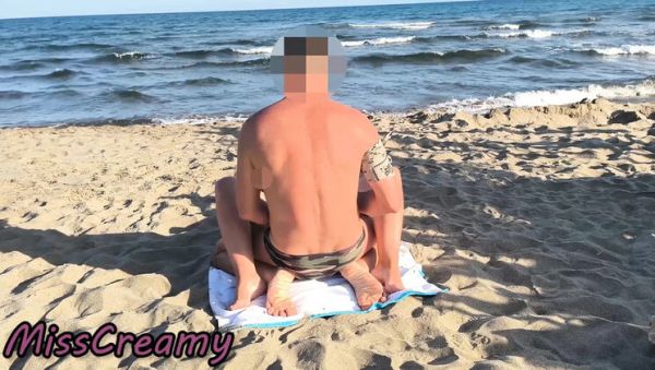 Caught by a Girl During Beach Sex – Miss Creamy Stepsister Blowjob and Huge Cumshot in Public - porntry.com - France on systemporn.com