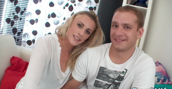 Blond Brittany's wild orgy: Anal, blowjobs, and more on the couch - alphaporno.com on systemporn.com